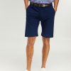 Trousers Double Two | Navy Blue Cotton Chino Shorts