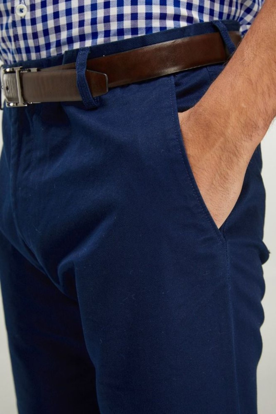 Trousers Double Two | Navy Blue Cotton Chino Shorts