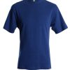 Casualwear Double Two | Plain Navy Ribbed Neck T-Shirt