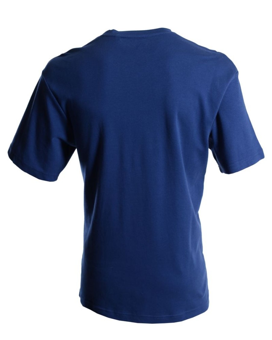 Casualwear Double Two | Plain Navy Ribbed Neck T-Shirt