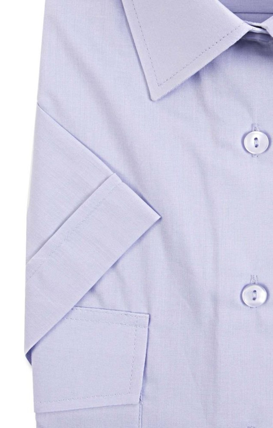 Shirts Double Two | Blue Short Sleeve Pilot Men'S Shirt