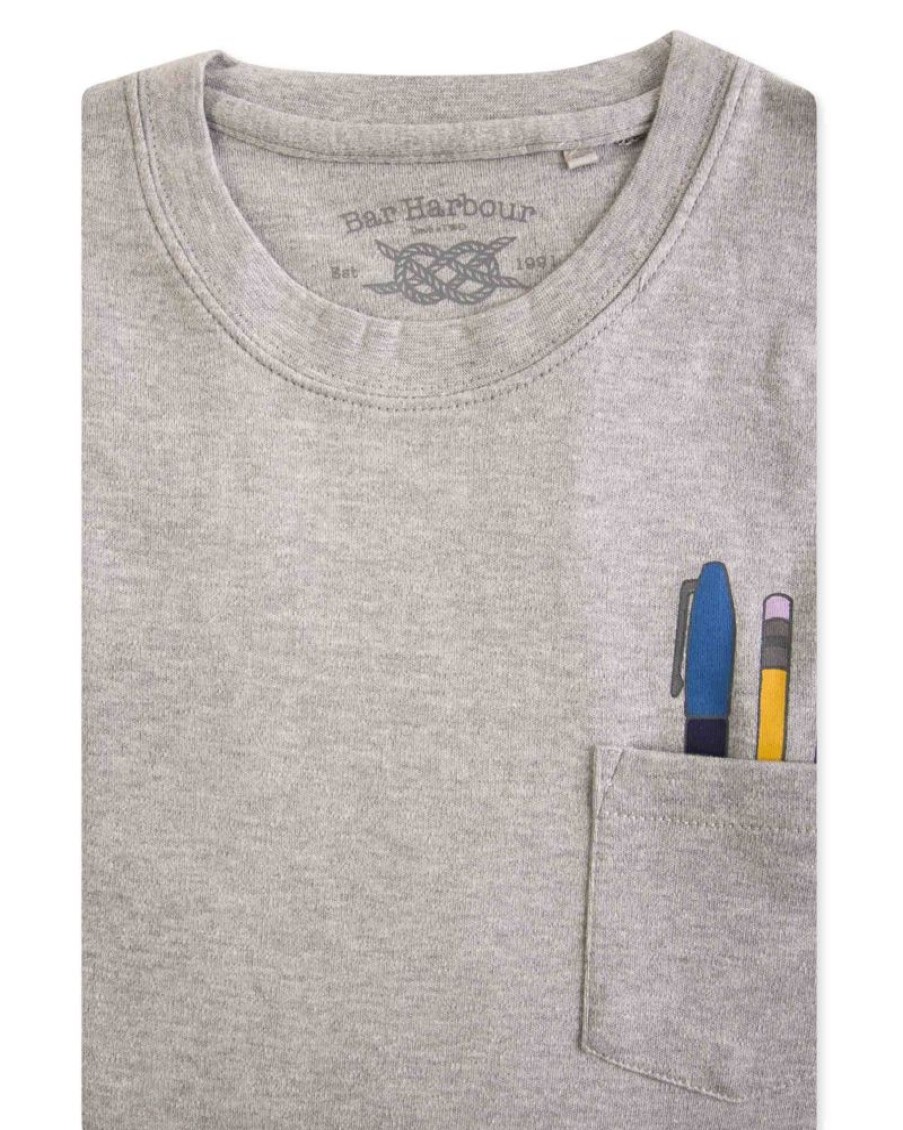 Casualwear Double Two | Grey Pen Pocket Print T-Shirt