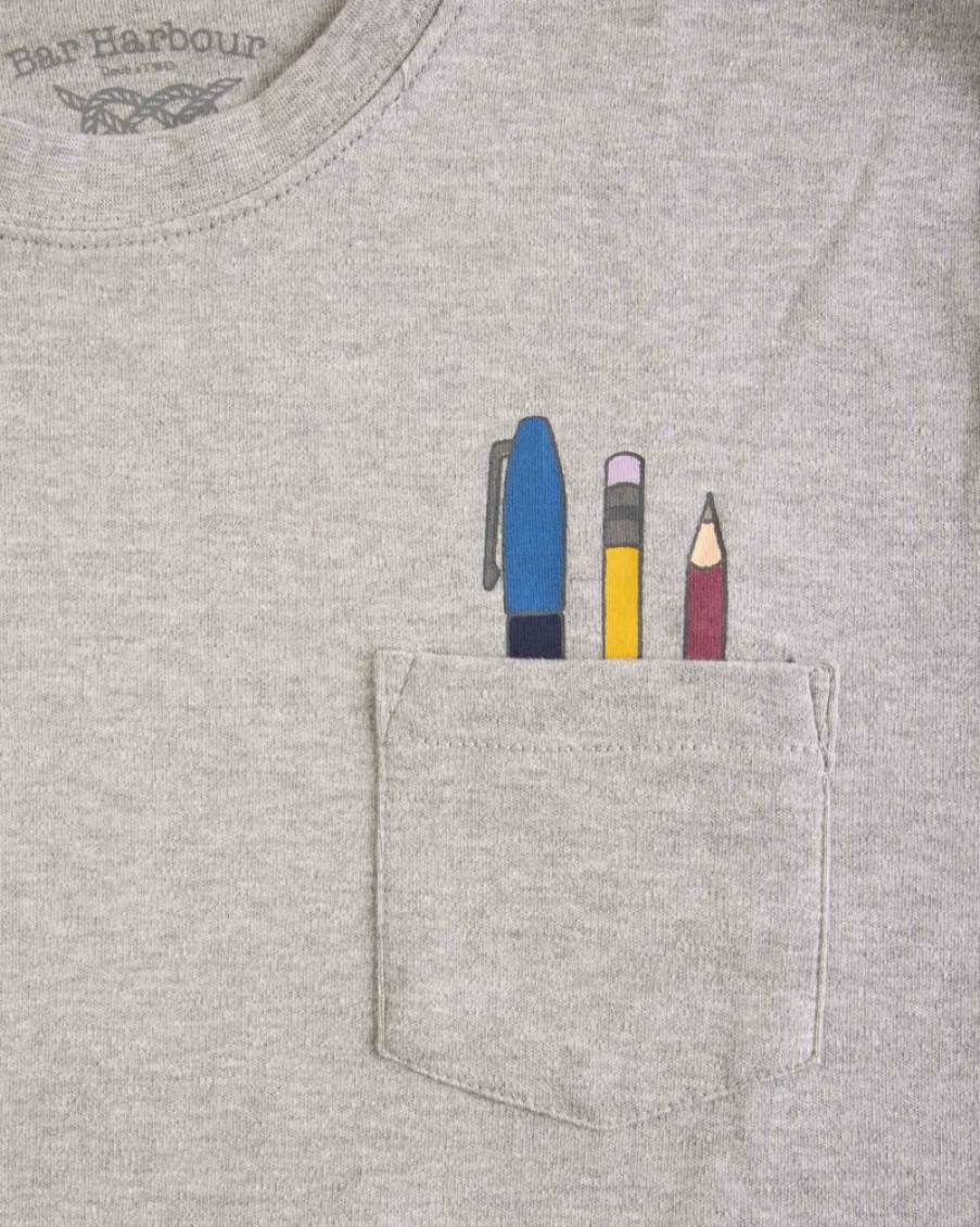 Casualwear Double Two | Grey Pen Pocket Print T-Shirt