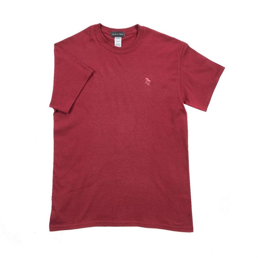 Casualwear Double Two | Plain Maroon Logo T-Shirt Lifestyle