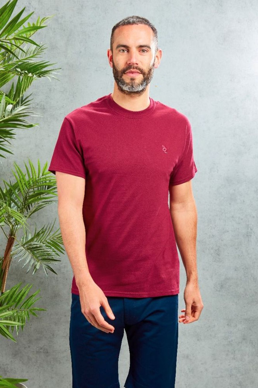 Casualwear Double Two | Plain Maroon Logo T-Shirt Lifestyle