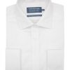 Shirts Double Two | Tailored Fit White Non-Iron Pure Cotton Twill Shirt - Double Cuff