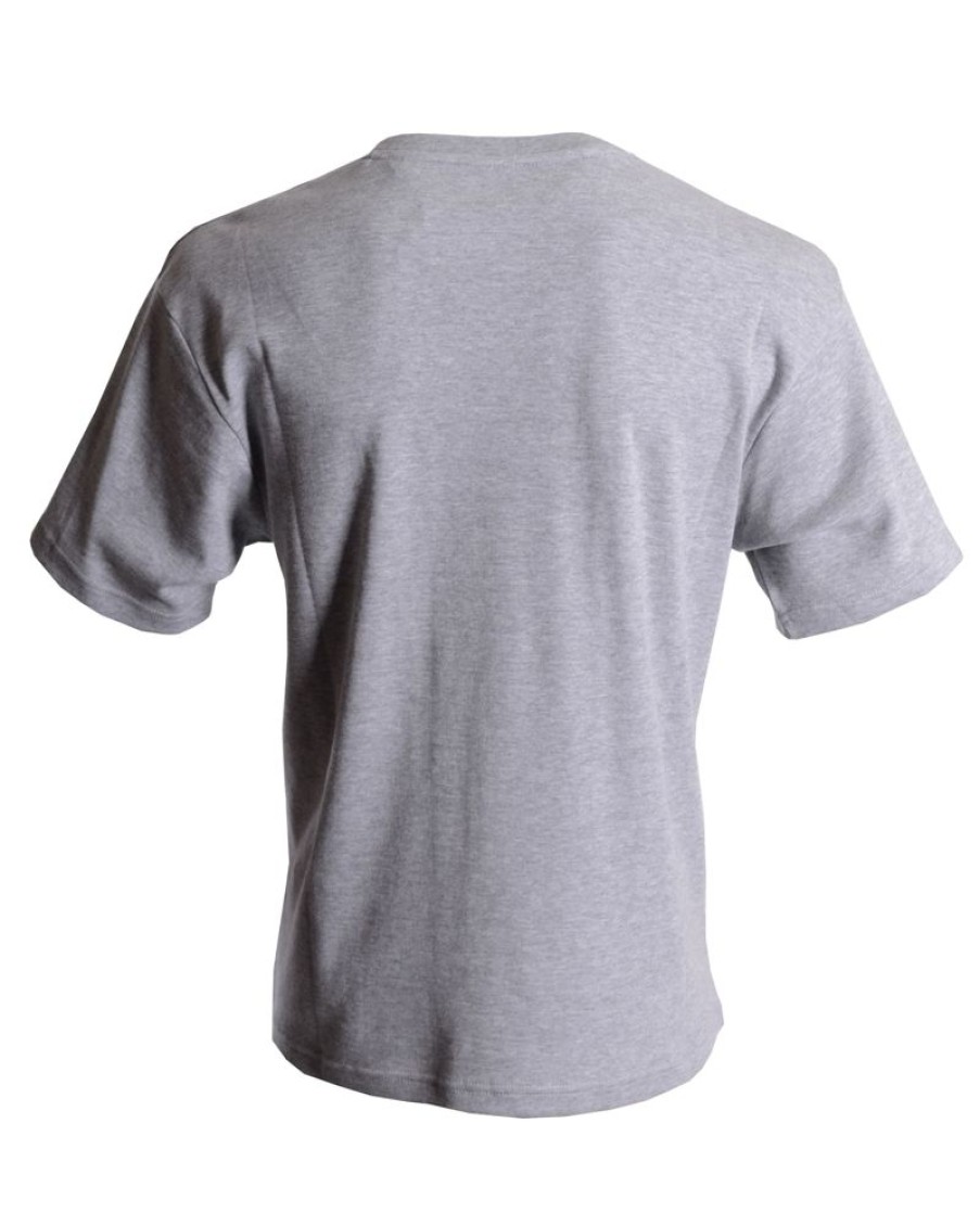 Casualwear Double Two | Plain Grey Ribbed Neck T-Shirt