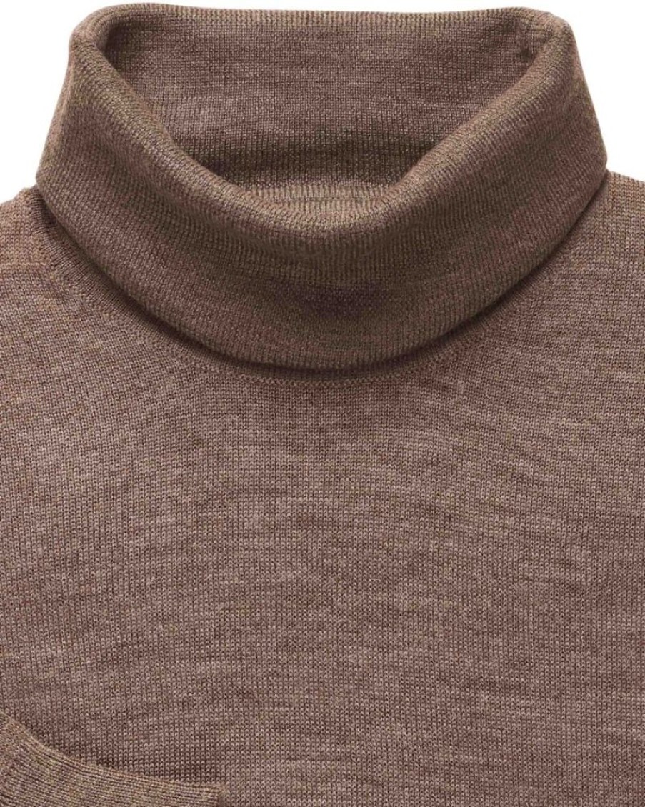 Casualwear Double Two | Bark Merino Blend Roll Neck Jumper