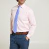 Shirts Double Two | Pink Non-Iron Pure Cotton Twill Shirt - Double Cuff