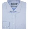 Shirts Double Two | Blue Non-Iron Pure Cotton Twill Shirt