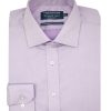 Shirts Double Two | Tailored Fit Lilac Non-Iron Pure Cotton Twill Shirt