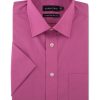 Shirts Double Two | Dusky Pink Short Sleeved Non-Iron Shirt