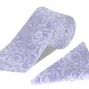 Accessories Double Two | Lilac Tie And Handkerchief Set