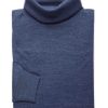 Casualwear Double Two | Denim Blue Merino Blend Roll Neck Jumper