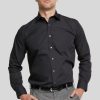 Shirts Double Two | Black Long Sleeve Non-Iron Shirt