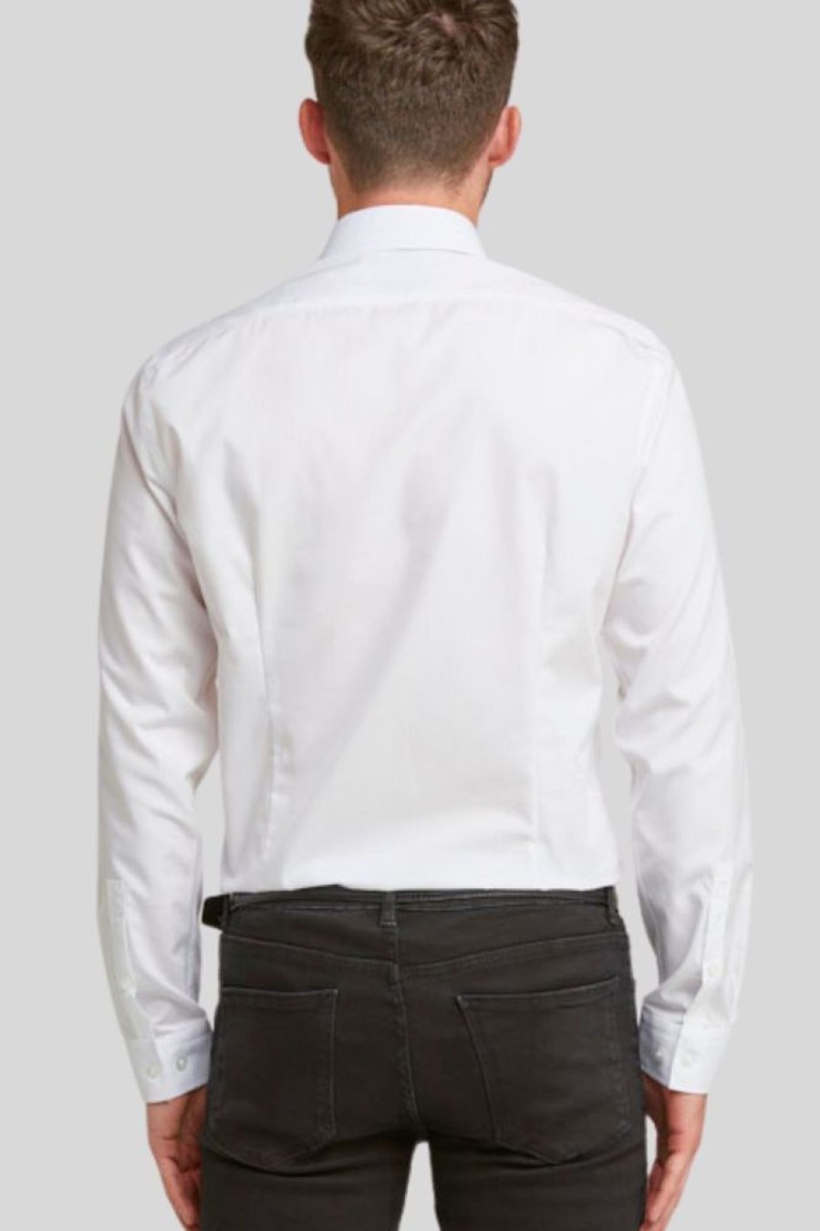 Shirts Double Two | Slim Fit White Long Sleeve Non-Iron Shirt