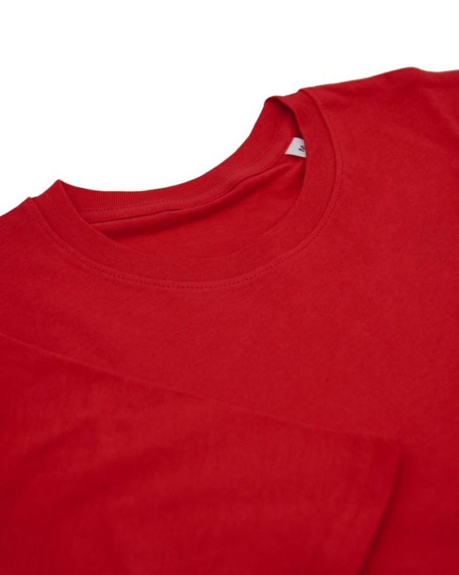 Casualwear Double Two | Plain Red Pure Cotton T-Shirt